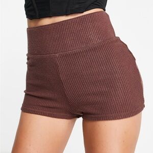 ABERCROMBIE & FITCH Ribbed Brown Women's Shorts